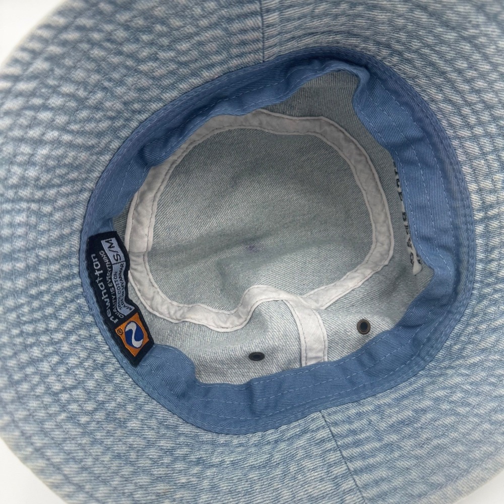 Newhattan Venice Beach California Denim Bucket Hat S/M Blue Patriotic USA - Picture 8 of 9